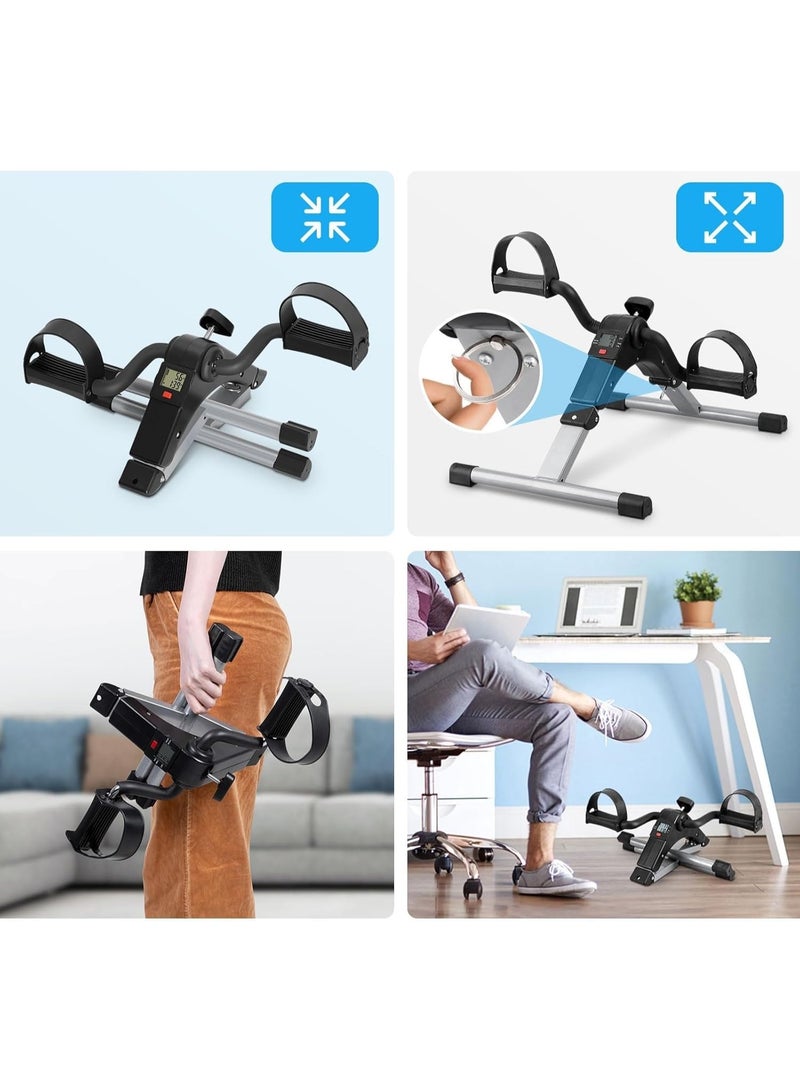 Xpert Folding Pedal Exerciser, Mini Under Desk Exercise Bike Foot Hand Cycle Portable, Arm and Leg Exercise Peddler Machine with LCD Monitor - Image 2